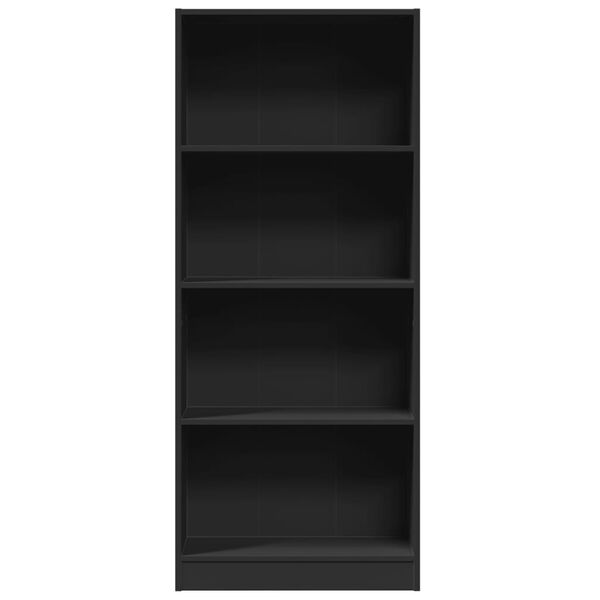 vidaXL Bookcase Black Engineered Wood Standard Bookcase Rectangular