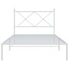 vidaXL Bed Frame White Powder-coated Steel Twin Durable Bed Frame