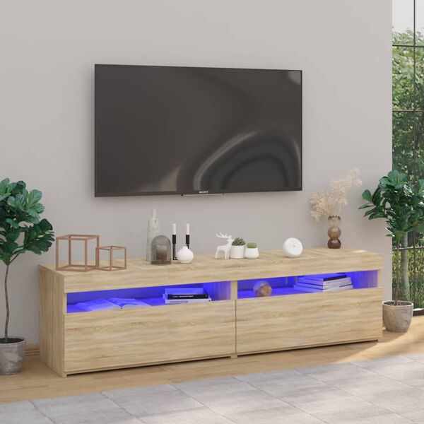 vidaXL TV Cabinet Set of 2 Sonoma oak Engineered wood Large TV Cabinet