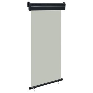 vidaXL Balcony Side Awning Grey Steel 41.3 x 98.4 in Adjustable Armrests