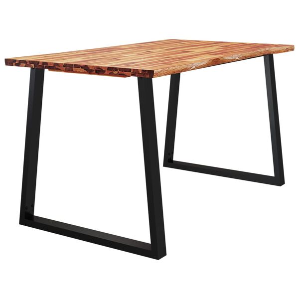 vidaXL Dining Table Natural wood and black
