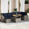 vidaXL 8 Piece Patio Sofa Set with Cushions Gray Poly Rattan