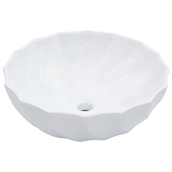 vidaXL Wash Basin 18.1x6.7" Ceramic White
