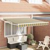 vidaXL Retractable Awning Green and yellow 137.80" x 98.43" fabric