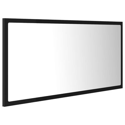 vidaXL LED Bathroom Mirror Black 35.4"x3.3"x14.6" Acrylic