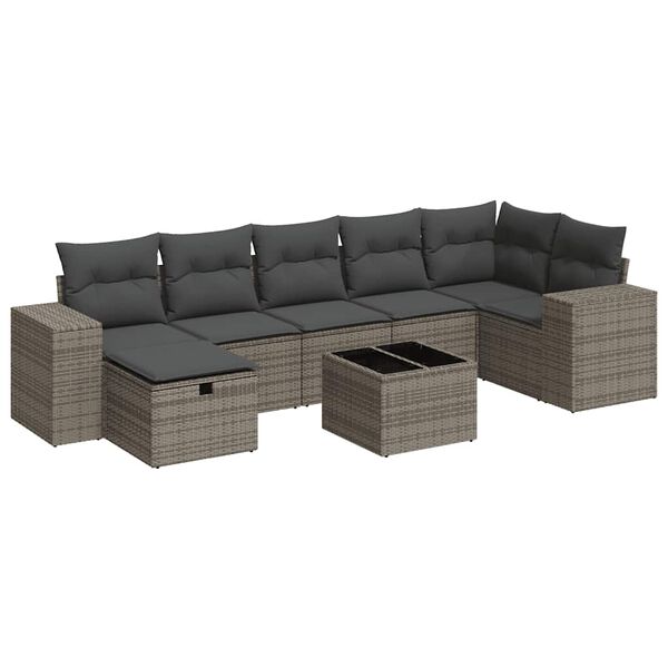 vidaXL Outdoor Sofa Set Grey
