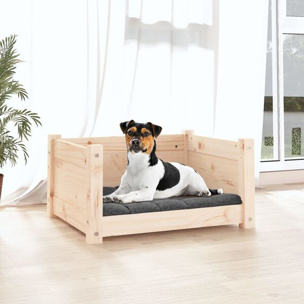 vidaXL Dog Bed Natural wood Solid pine wood Medium Minimalistic