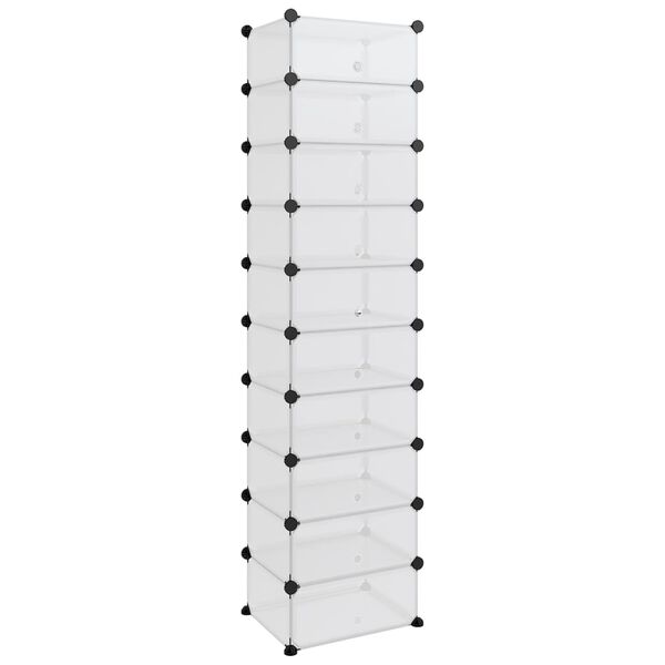 vidaXL Shoe Rack Transparent PP (Polypropylene), Steel