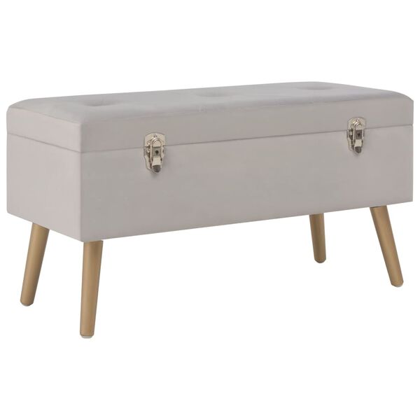 vidaXL Bench Grey Velvet 31.5 in Bench Rectangular Contemporary