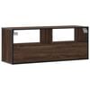 vidaXL TV Cabinet Brown Oak Engineered Wood, Metal Large TV Cabinet