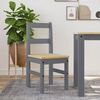 vidaXL Dining Chair Grey Solid pine wood 15.7x18.1x35.4 in Minimalistic