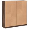 vidaXL Bookcase Brown Oak Engineered Wood Medium Doors Bookcase