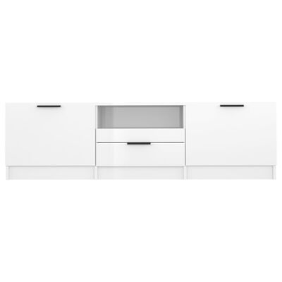 vidaXL TV Stand High Gloss White 55.1"x13.8"x15.7" Engineered Wood