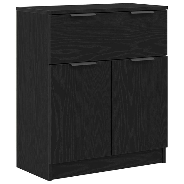 vidaXL Sideboard Black Oak 23.62 x 11.81 x 27.56 in Engineered Wood
