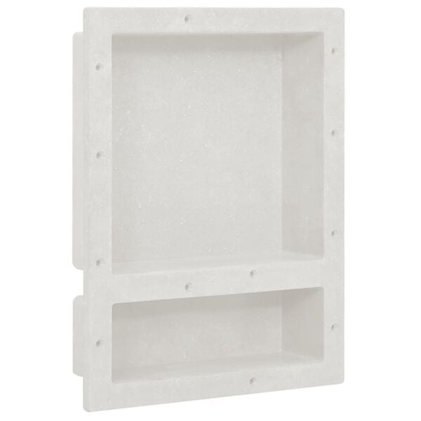 vidaXL Shower Niche with 2 Compartments Matt White 16.1"x20.1"x3.9"