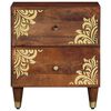 vidaXL Bedside Cabinet 2 pcs Honey Brown 15.75 x 12.99 x 18.11 in