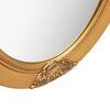 vidaXL Wall Mirror Gold Wood, Glass, Engineered Wood 19.7 x 23.6 in