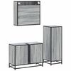 vidaXL Bathroom Furniture Set Grey sonoma Engineered wood, metal, glass