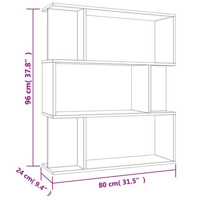 vidaXL Book Cabinet/Room Divider Sonoma Oak 31.5"x9.4"x37.8" Engineered Wood