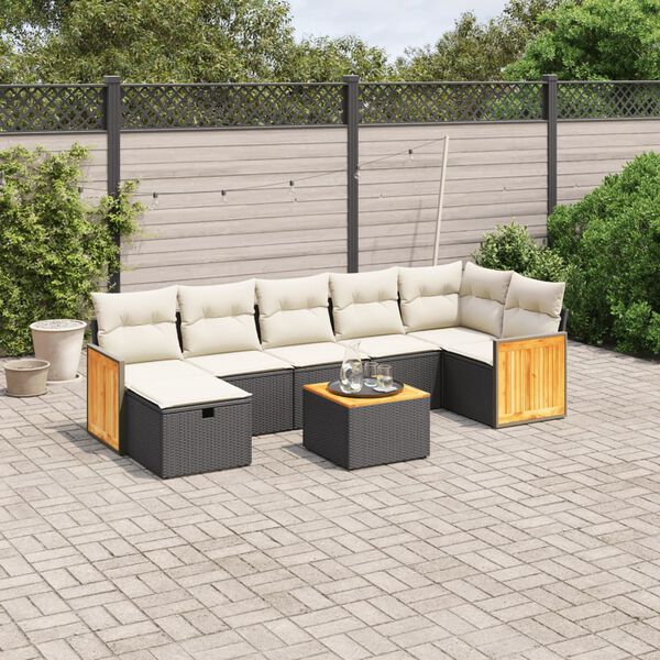 vidaXL Garden Sofa Set Black PE rattan Large Modular Garden Sofa Set