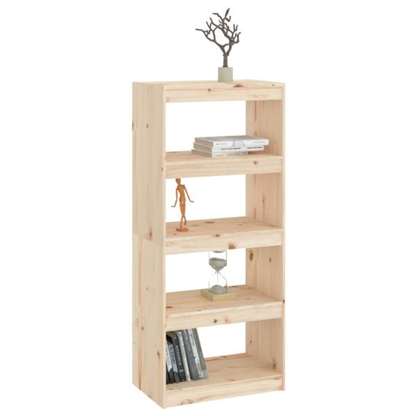 vidaXL Book Cabinet Natural pine Solid Pine Wood Medium Book Cabinet