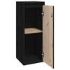 vidaXL Wall Cabinet Set of 2 Black Solid pine wood Medium Wall Cabinet