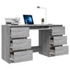 vidaXL Writing Desk Grey Sonoma Engineered Wood Standard Writing Desk
