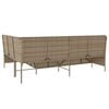vidaXL Patio Sofa Beige Poly Rattan and Powder-Coated Steel 5-seater