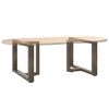 vidaXL Coffee Table Legs T-Shaped&nbsp;2 pcs Natural Steel 27.6 x 9.8 x (16.5-16.9) " Steel