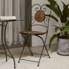 vidaXL Bistro Chair Set of 2 Terracotta Powder-coated iron, ceramic