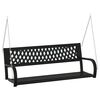 vidaXL Garden Swing Bench Black Steel and Plastic Medium Durable