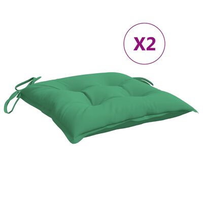 vidaXL Chair Cushions 2 pcs Green 19.7x19.7"x2.8" Fabric"