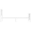 vidaXL Bed Frame White Steel Twin Bed Frame Rectangular Traditional