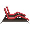 vidaXL Patio Sun Lounger Brown PE rattan Standard Adjustable Footrests