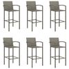 vidaXL Garden Bar Set Grey PE rattan, powder-coated steel, tempered glass