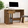 vidaXL Desk Smoked oak Engineered wood 39.4 x 19.7 in Storage Desk