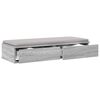 vidaXL Bed Drawers Grey Sonoma 31.50 x 14.37 x 6.50 in Engineered Wood