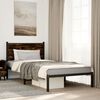 vidaXL Bed Frame Smoked Oak Steel, Engineered wood Twin Bed Frame