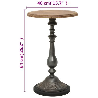 vidaXL End Table Solid Wood Fir 15.7"x25.2" Brown