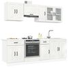 vidaXL Kitchen Cabinet Set High gloss white Engineered wood and glass