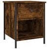 vidaXL Bedside Cabinet Set of 2 Smoked oak Engineered wood, iron