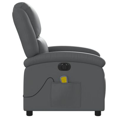 Side view of recliner showing integrated pocket and controls