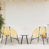 vidaXL Garden Egg Chair Black and Yellow PE Rattan and Powder-Coated Steel