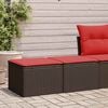 vidaXL 2 Piece Patio Sofa Set with Cushions Brown Poly Rattan Acacia