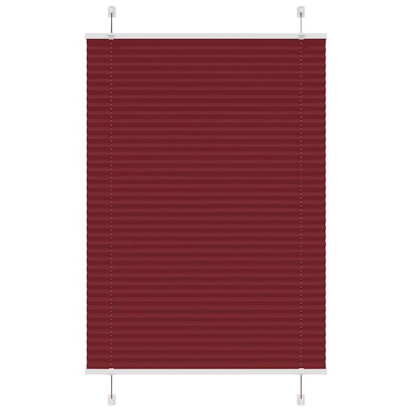 vidaXL Pleated Blind Bordeaux Red 100% Polyester 39.4x59.1 in