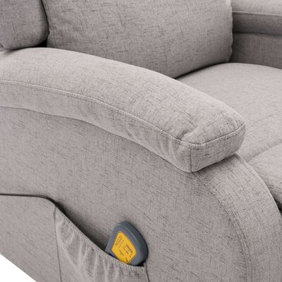 vidaXL Massage Chair Light Gray Fabric