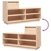 vidaXL Shoe Cabinet Untreated Natural Wood Solid pine wood Medium