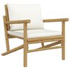 vidaXL Garden Chair Cream Cushions Bamboo, Polyester, Foam, PP Cotton