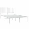 vidaXL Bed Frame White Powder-Coated Steel 47.2 x 74.8 in Bed Frame