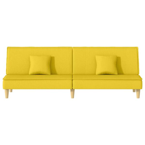 vidaXL Sofa Bed Light Yellow Fabric (100% polyester), plywood Medium